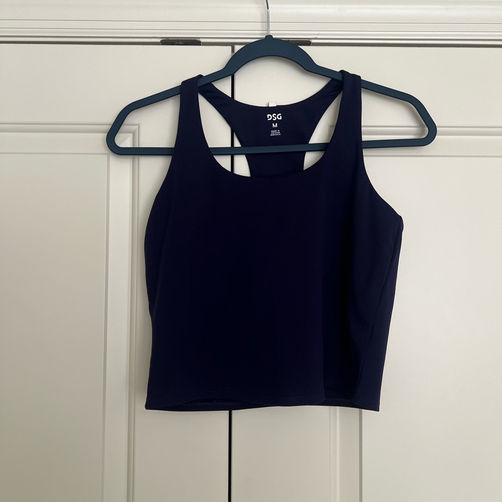 DSG Navy Sleeveless Crop Tank Top